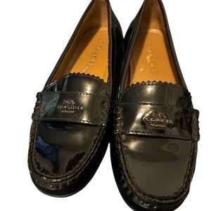 Coach Odette Black Patent Leather Driver Loafers - Women’s Size 6B
